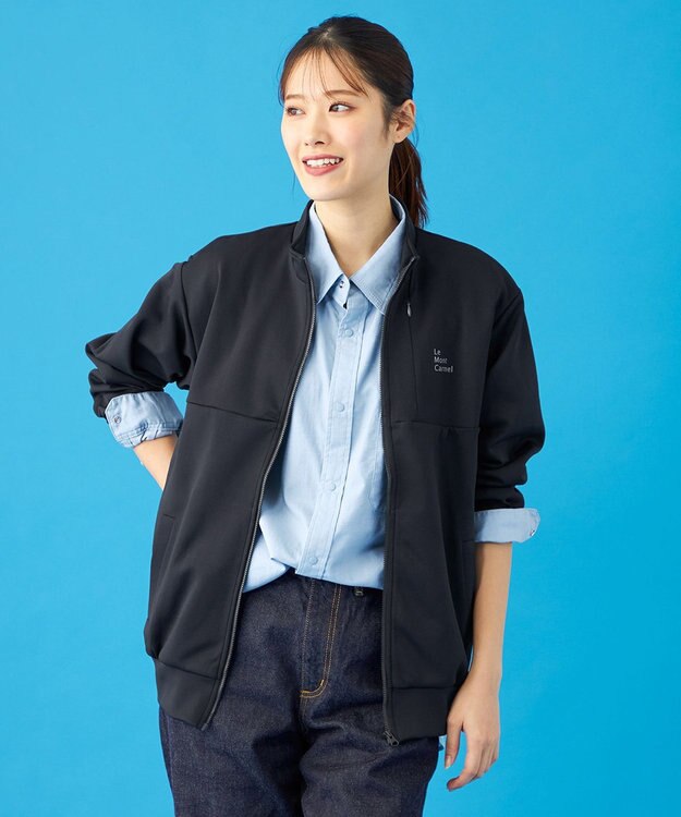 SHARE PARK LADIES 【UVカット・吸水速乾・ストレッチ・軽量・アンチピリング 】ダンボールトラックジャケット（S・Mサイズ） ブラック系