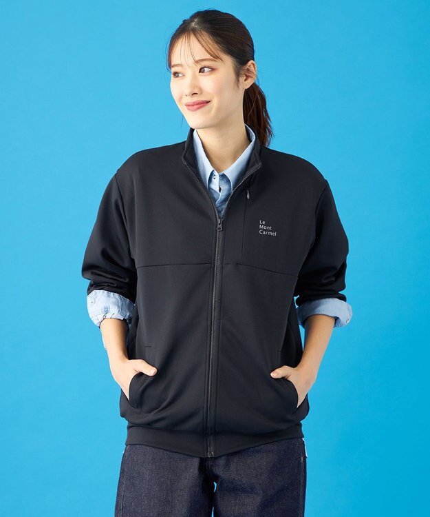 SHARE PARK LADIES 【UVカット・吸水速乾・ストレッチ・軽量・アンチピリング 】ダンボールトラックジャケット（S・Mサイズ） ブラック系