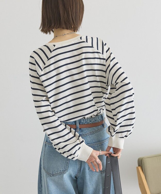 AMERICAN HOLIC フレアラグランボーダーロンＴ Off White