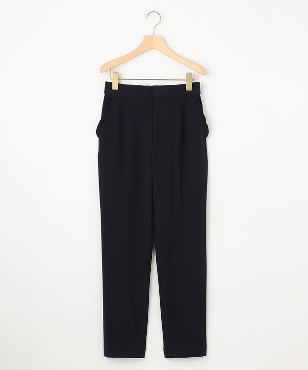 組曲 【KUMIKYOKU NAVY】コンフォータブルドレープフリル テーパードパンツ ネイビー系