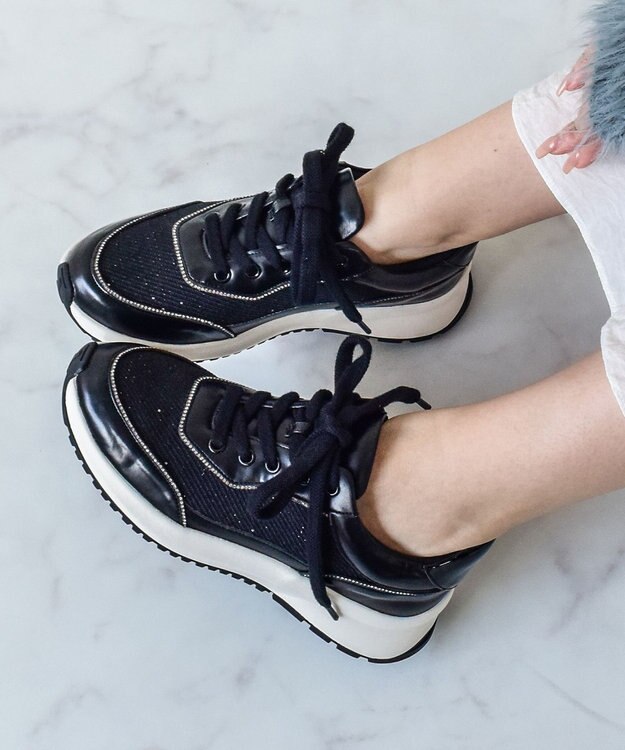 Bridget Birkin 【Bridget Birkin】ビジューレーンコンビスニーカー ブラックコンビ