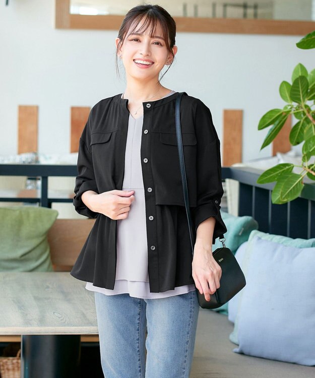 Tiaclasse 【洗える】ドロストレイヤーブルゾン ブラック