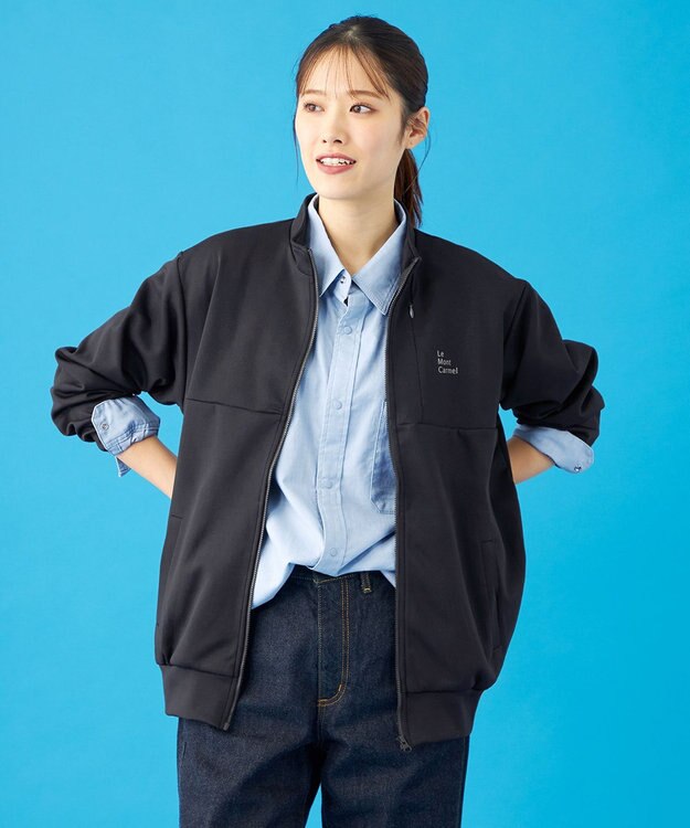 SHARE PARK LADIES 【UVカット・吸水速乾・ストレッチ・軽量・アンチピリング 】ダンボールトラックジャケット（S・Mサイズ） ブラック系