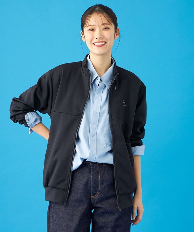 SHARE PARK LADIES 【UVカット・吸水速乾・ストレッチ・軽量・アンチピリング 】ダンボールトラックジャケット（S・Mサイズ） ブラック系