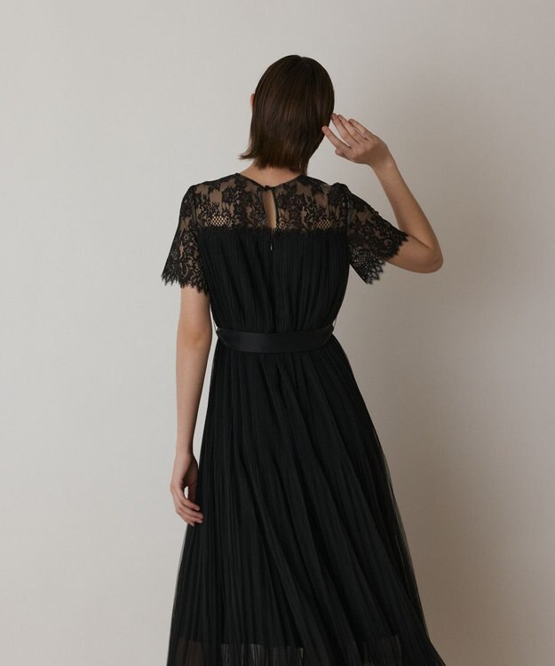 GRACE CONTINENTAL チュールプリーツドレス ブラック