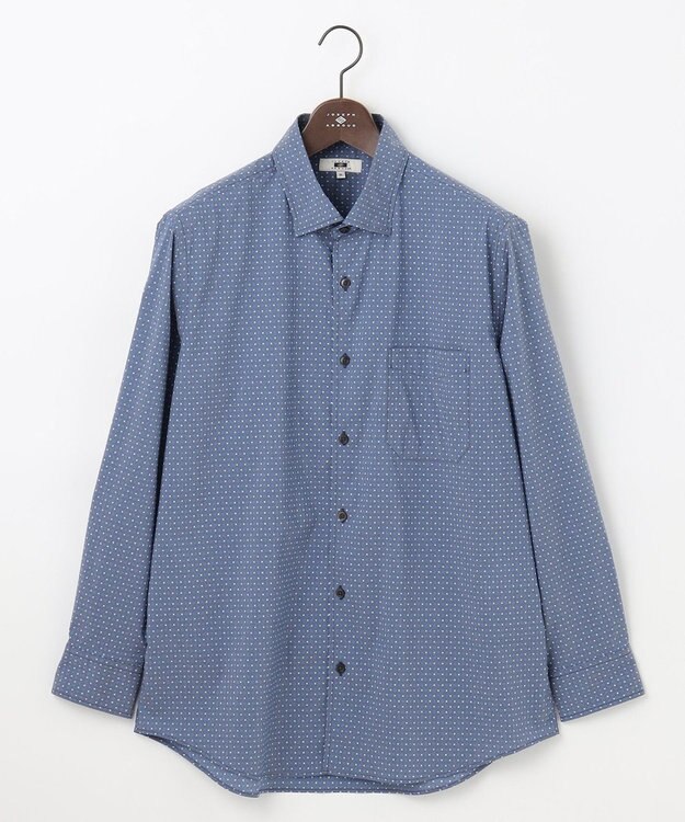 JOSEPH ABBOUD 【キングサイズ・ストレッチ・洗える】ストレッチ プリント シャツ ネイビー系5