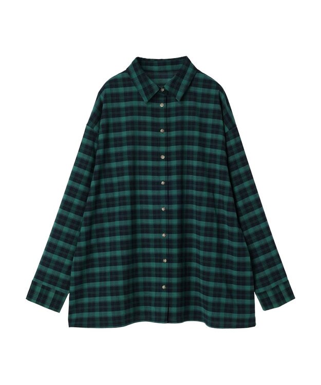 Green Parks ＥＧＯＩＳＴ　チェックロゴシャツチュニック Green