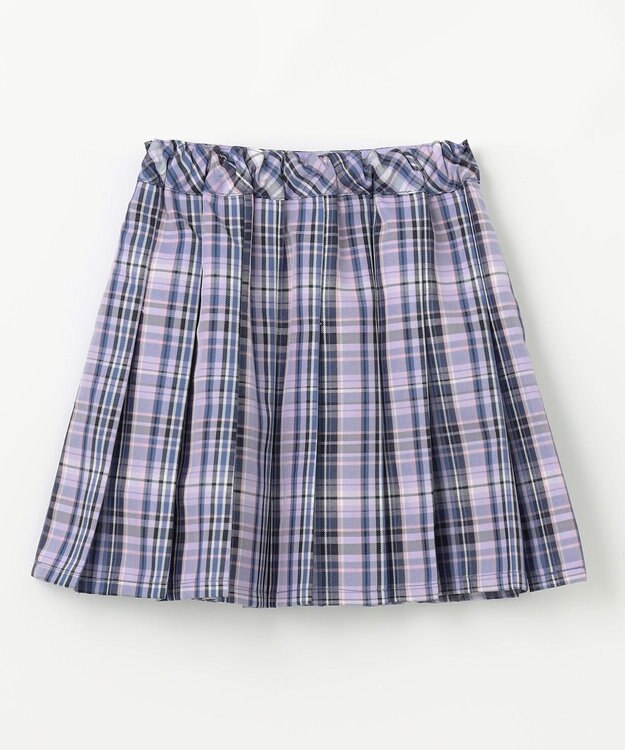 ANY KIDS チェック柄 ガーリー スカパン ブルー系