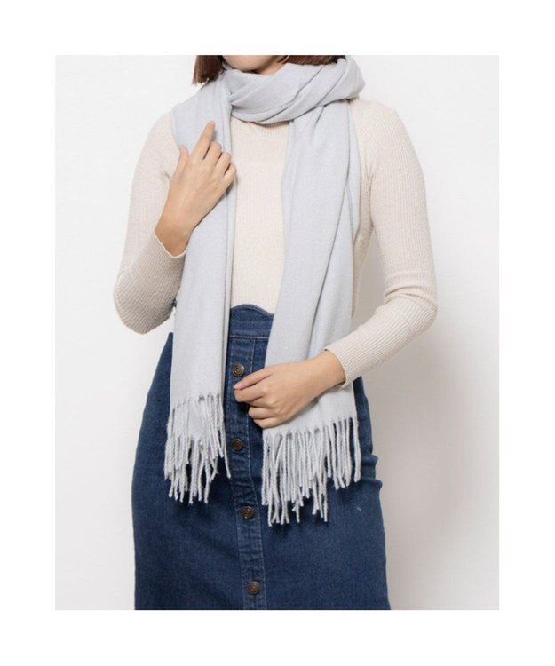 UNBILLION カシュネ cache nez / ツイル無地ストール ライトグレー