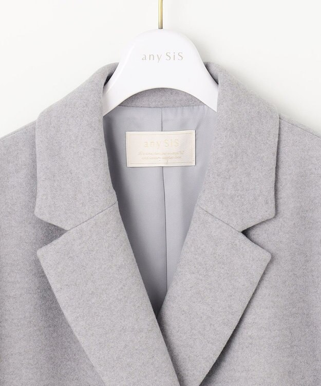 ANY SIS ウールライクノーブルチェスター コート ライトグレー