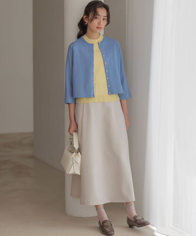 組曲 マイラックカラー カーディガン ブルー系