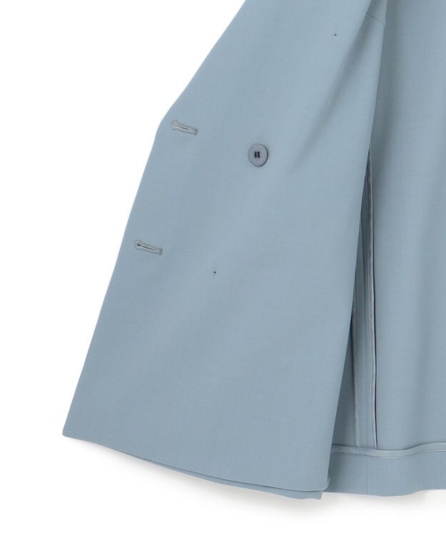 ICB L ウール2WAYストレッチ ダブルブレストジャケット ブルーシェイド系