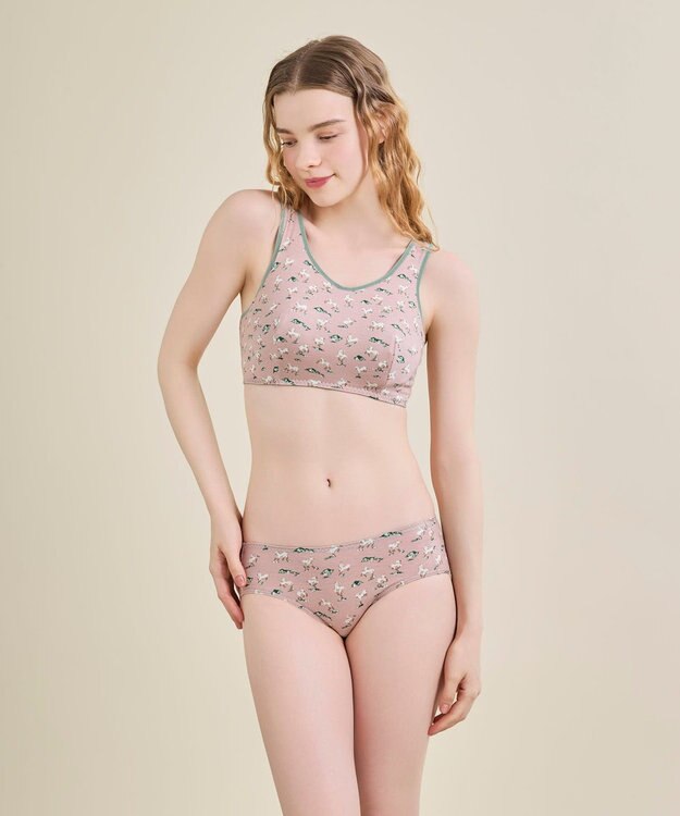 une nana cool ナイトアップブラ MADE WITH LIBERTY FABRIC スモークピンク