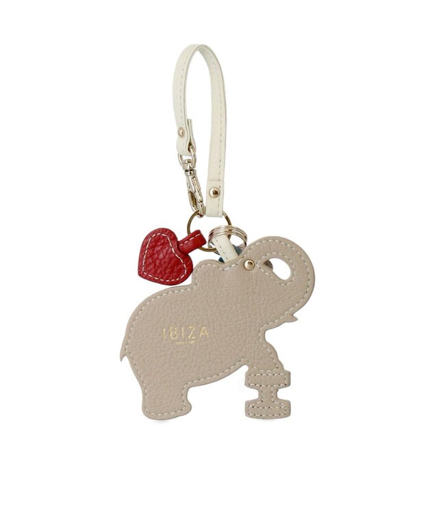 IBIZA アニマーダ　牛革　キーチャーム（ゾウ） アイボリー