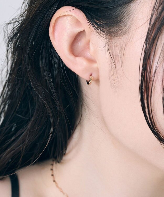 Phoebe 【金属アレルギー対応】ワンタッチメタルフープミニピアス(片耳)/サージカルステンレス ローズゴールド ローズゴールド