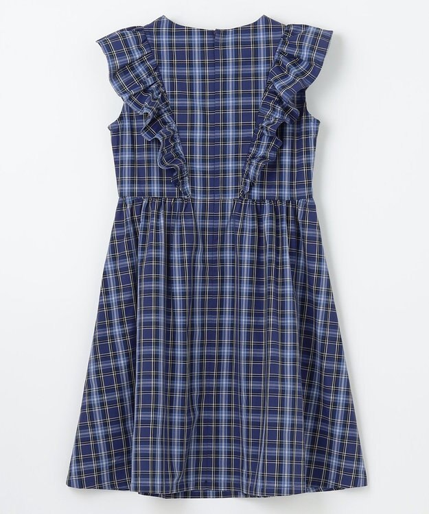 組曲 KIDS 【150-160㎝】チェック ワンピース ネイビー系5
