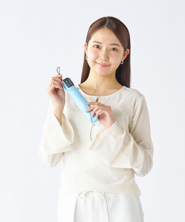 MOONBAT 【遮光100％/超軽量 /雑誌掲載】マジで軽い傘 晴雨兼用折りたたみ日傘 50cm マジカルテックプロテクション ペールスカイ