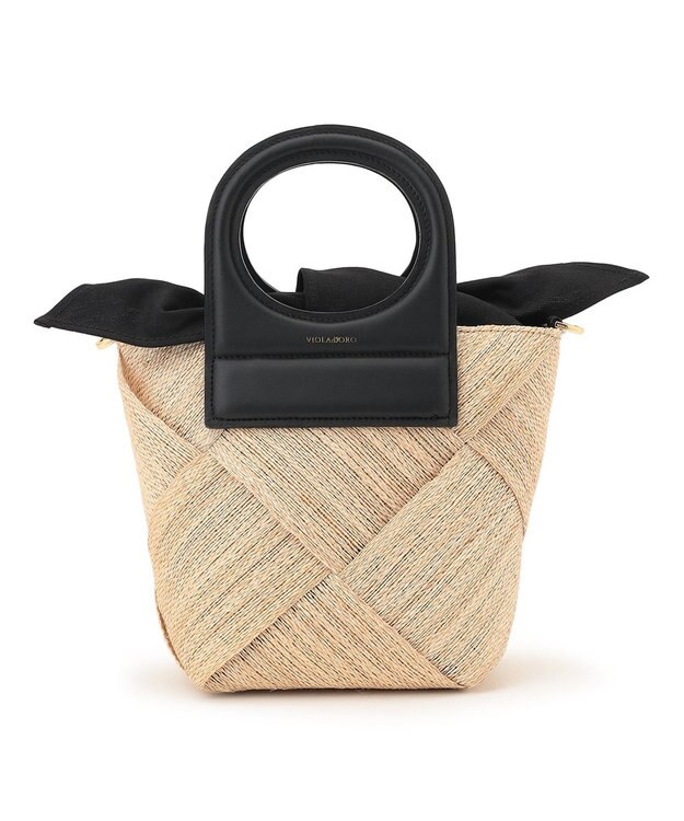 23区 VIOLAｄORO アバカ メッシュ  2WAY バケットバッグ ブラック系