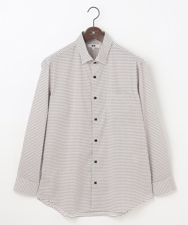 JOSEPH ABBOUD 【キングサイズ・ストレッチ・洗える】ストレッチ プリント シャツ ワイン系5