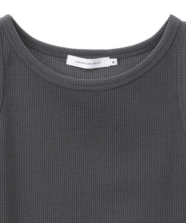 AMERICAN HOLIC ワッフルタンクトップ Charcoal Gray