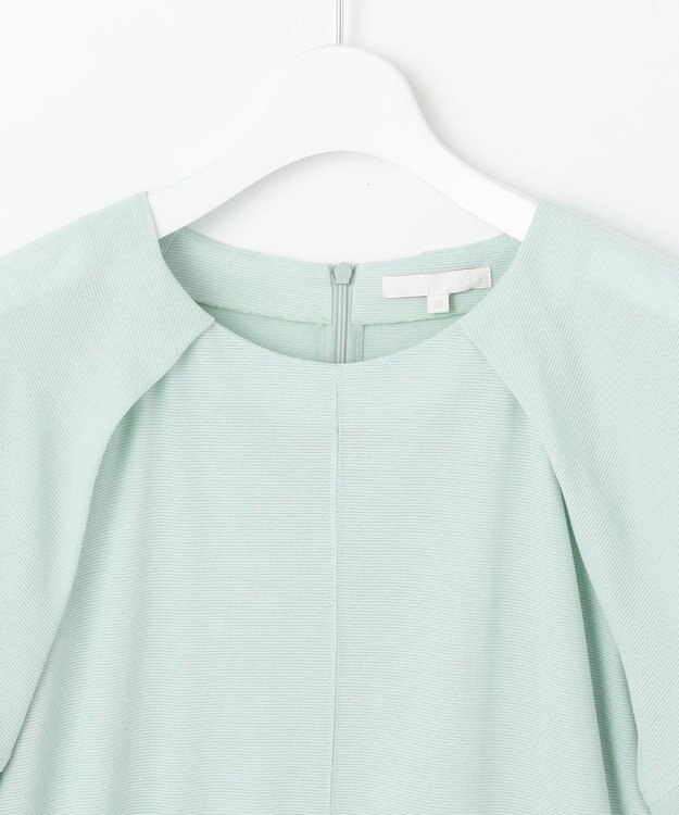 自由区 【洗える】ボリュームスリーブピケ カットソー ライトアクア