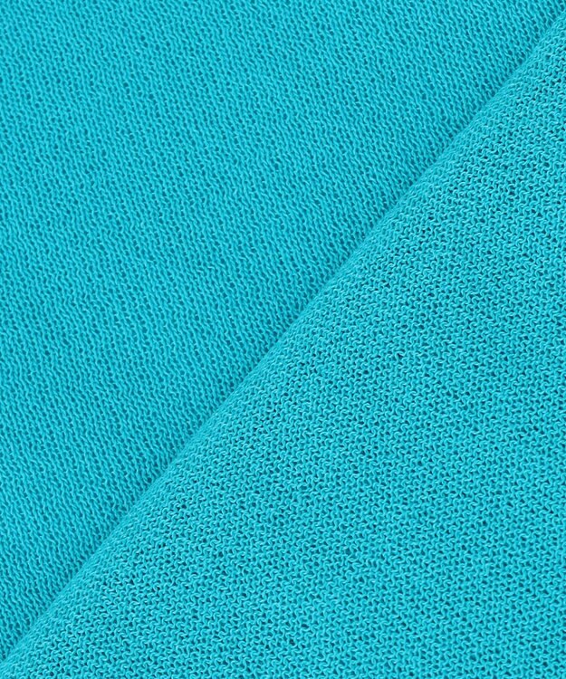 UNFILO シアーフォルムニット キーネックカーディガン ターコイズ