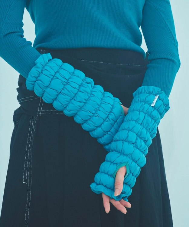 KWD 【日本製】DOWN ARM WARMER グリーンダウン ダウンアームウォーマー ブルー