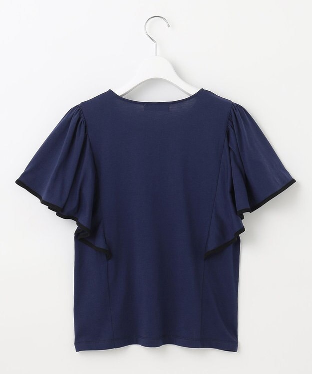 Feroux 【UVケア】バイカラーラッフルスリーブ Ｔシャツ ブルー系