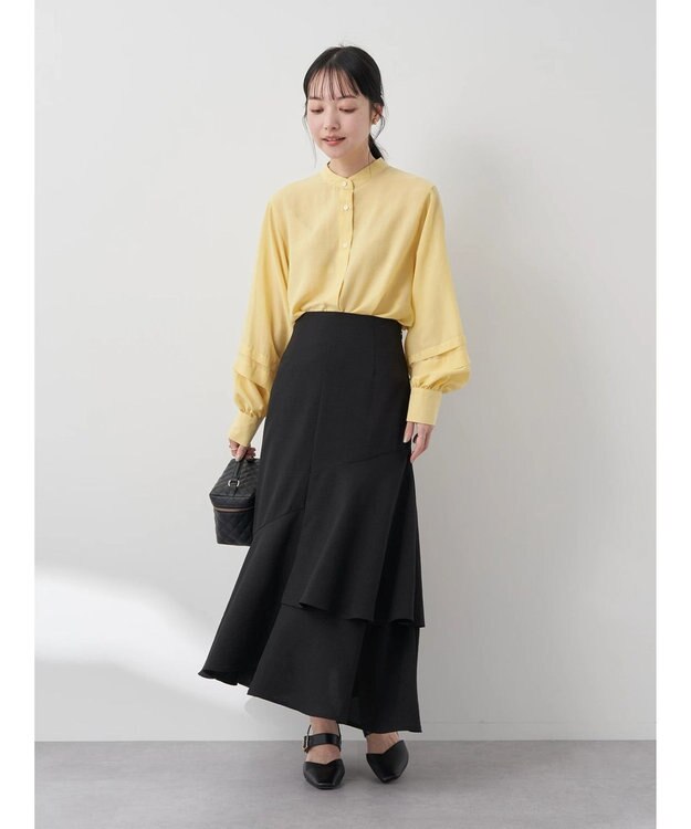 earth music&ecology アシンメトリーイレヘムスカート Black