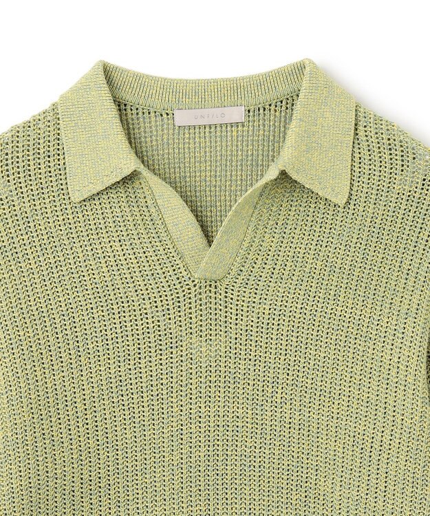 UNFILO MENS メッシュ ニットポロ [24年春夏商品] イエロー