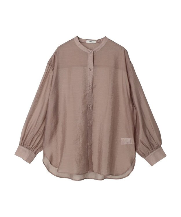 earth music&ecology シアーバンドカラーシャツ Mocha