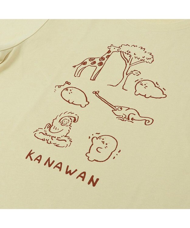 Mother garden しろたん Tシャツ 半袖  《KANAWAN柄》 ベージュ色　S/M/L/XL レディース メンズ ユニセックス 男女兼用  かわいい キャラクター 半袖Ｔシャツ マザーガーデン   父の日 父の日ギフト ベージュ
