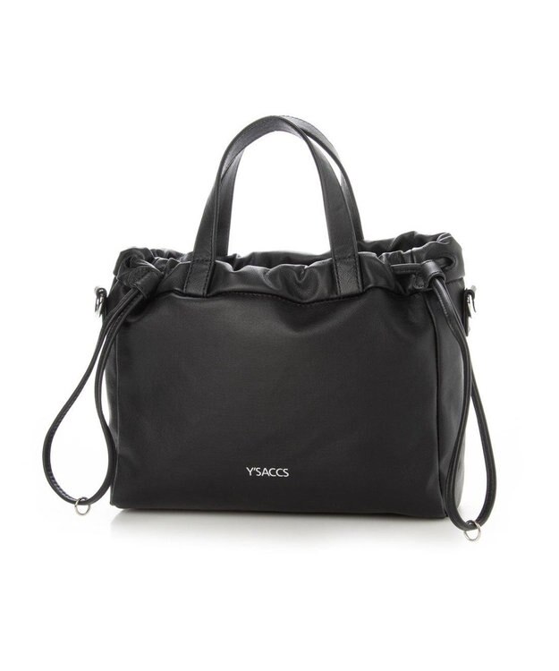 Y'SACCS コーティングキャンバス　2WAYミニトート ブラック