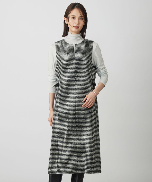 ウールシルク ハウンドトゥース ジャンパースカート / J.PRESS LADIES