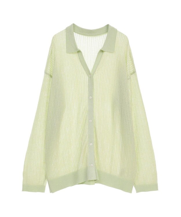 earth music&ecology スキッパールーズカーディガン Light Green