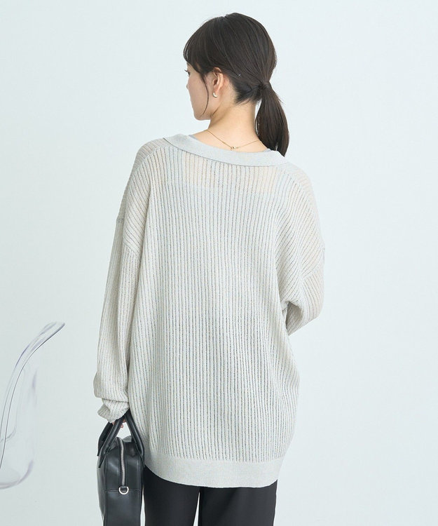 earth music&ecology スキッパールーズカーディガン Light Gray
