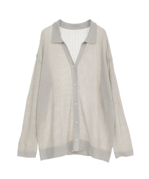 earth music&ecology スキッパールーズカーディガン Light Gray