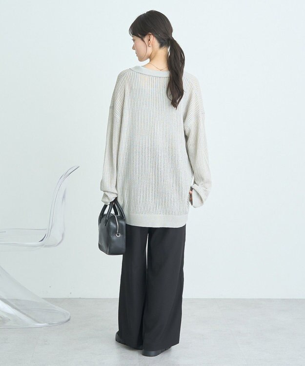 earth music&ecology スキッパールーズカーディガン Light Gray