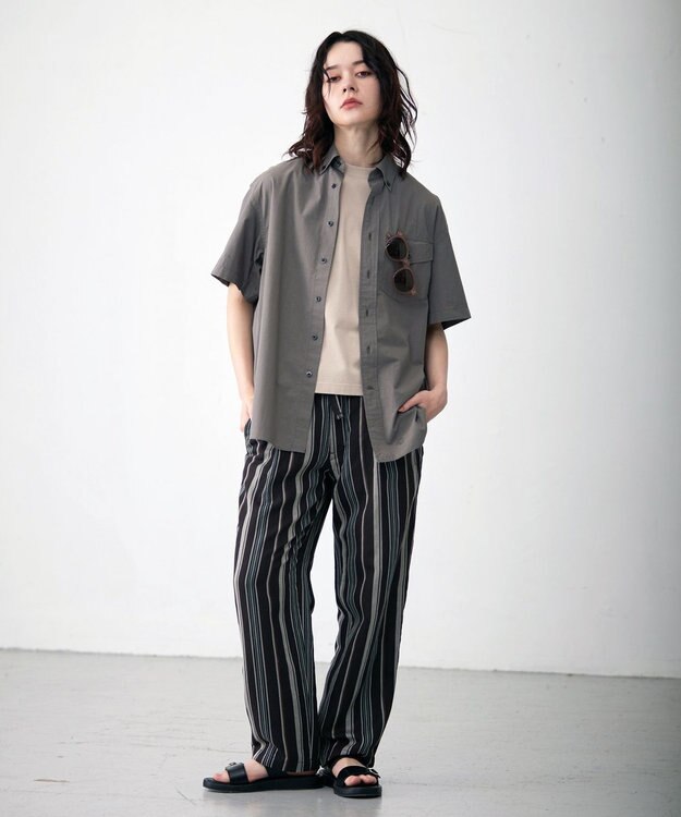 J.PRESS YORK STREET 【UNISEX】ツイルストライプ パンツ ダークブラウン系1