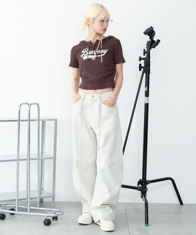 WEGO ワイドカーブスウィッチングパンツ オフホワイト