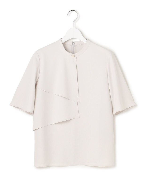 ICB L ストレッチジョーゼット ラッフルディテールブラウス トープ