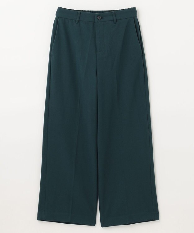 ANY 【ウエストゴム/ストレッチ/裏起毛】シークレットウォーム　ワイド ピーコックグリーン