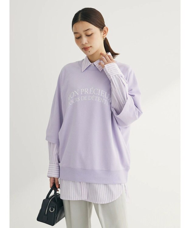 Green Parks BEST PRICE ２ｗａｙ ミニ裏毛ロゴトレＴＥＥ Lilac