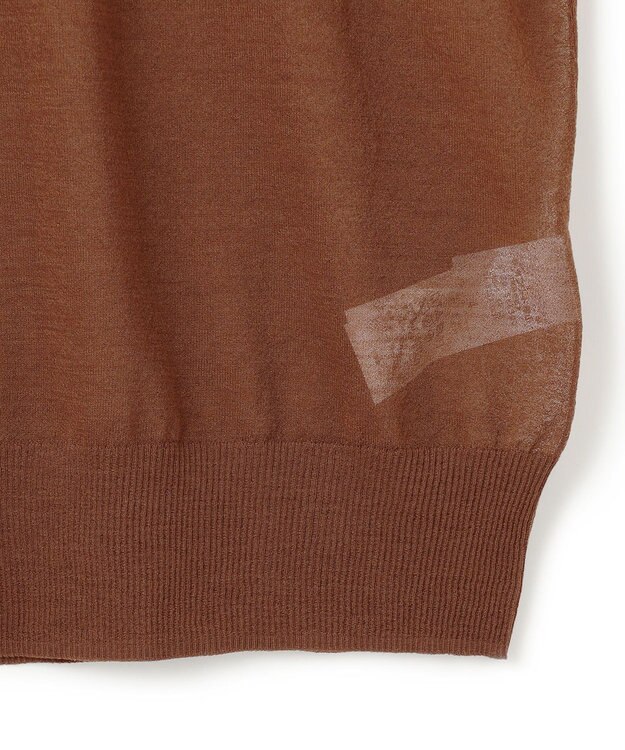BEIGE， 【洗える】CADDO / シアーウールクルーネックトップス Brown