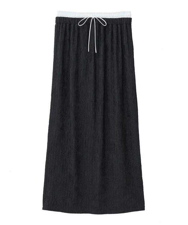 Green Parks ダブルウエストレイヤードイージーナロースカート Charcoal Gray