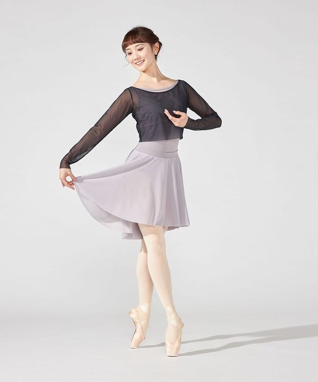 Chacott チュールショートトップ ブラック