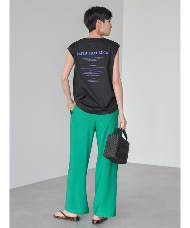 AMERICAN HOLIC 前後ロゴノースリーブカットプルオーバー Black