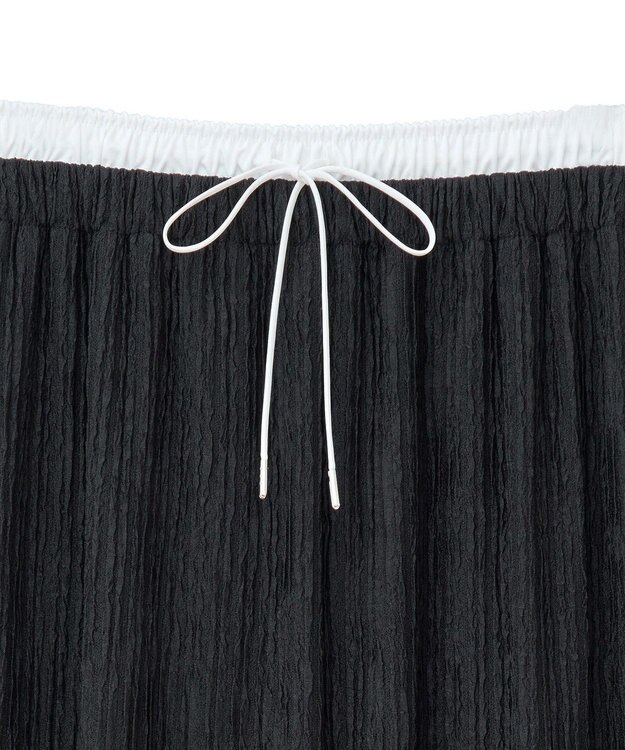 Green Parks ダブルウエストレイヤードイージーナロースカート Charcoal Gray