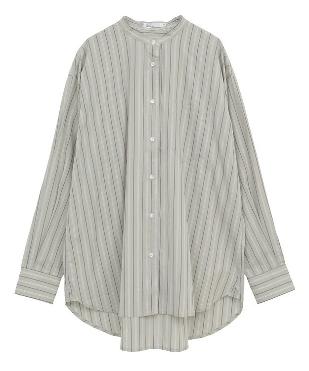 CRAFT STANDARD BOUTIQUE バンドカラーシャツ Stripe Beige