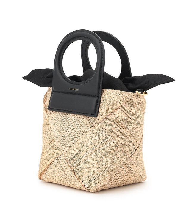23区 VIOLAｄORO アバカ メッシュ  2WAY バケットバッグ ブラック系